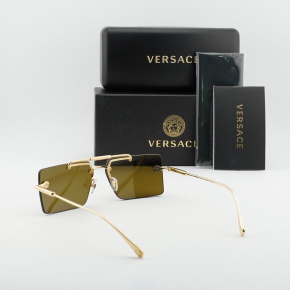 Versace VE2245 100273 Rectangle Sunglasses – Gold/Brown Gradient